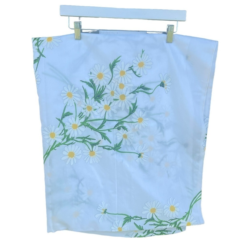 VTG Burlington Vera Daisy No Iron 2-Piece Floral Full Sheet Set Made in USA READ